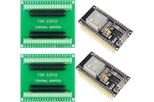 DUBEUYEW Carte de développement 2,4 GHz Dual Core WLAN WiFi + Bluetooth 2-en-1 Microcontrôleur ESP-WROOM-32 Puce Chip 2102 38 Broches pour ESP32 pour Arduino (38PIN) (ESP32 Set*2)