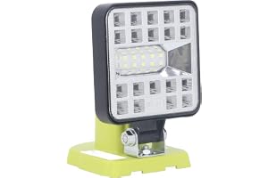 Bärbart och LED-arbetsljus, Stor Reflekterande Yta, Kompatibel med 18V Litiumbatteri, ABS- och Zinklegeringskonstruktion, Utm