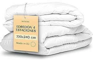 Wendre Edredón Nórdico 4 Estaciones Cama 150/135 (220x240 cm) - Duvet Ajustable y Transpirable para Todo el Año, Certificado Oeko-Tex
