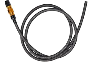 Lezyne 1-BRAID-HOSE-V1FLIP Tuyau de Rechange pour Pompes avec Valve en ABS Flip Pressure et Micro Floor Drive Doré Brillant