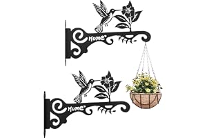 Bamworld Växthängare Väggmonteringsfäste 2-pack Dekorativ Kolibri Hängande Växthållare, Tunga Bruks Växthakar för Vägg och Ta
