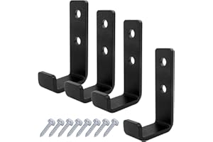 TSSS 4 PCS Heavy Duty Wall Hooks,91 x 51 mm,J Garage Hooks for Hanging,Gym, Truck, Work, Home Wall Mounted,Load 70 KG