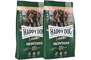 Happy Dog Sensible Montana - M - Trockenfutter, Hundefutter - Geschmacksrichtung Pferd - Glutenfrei, Getreidefrei, Monoprotein, Omega-3 und Omega-6-2x10kg