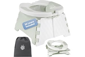 JOOL BABY PRODUCTS Jool Baby Portable Potty Training Chair with Travel Bag and 30 Liners, Foldable, Indoor/Outdoor Use, Camping (Sage)