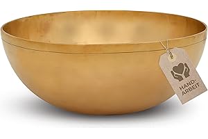 MASSAGE-EXPERT Tibetische Klangschale - Kleine Beckenschale Ø 26 cm, 1.500 Gramm | Tiefe & hohe Frequenzen für wirkungsvolle Klangmassage & Klangtherapie im Bereich des Oberkörpers | Profi-Qualität