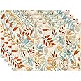 Artoid Mode Leaves Autumn Placemats Set of 4, 30 x 45cm Fall Table Mats for Party Kitchen Dining Decoration