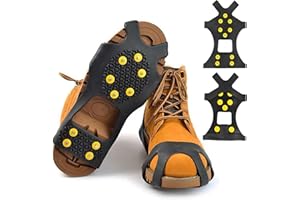 AUIRSHIKY Nieve Hielo Puso Picos Crampones Cranpones Antideslizantes Nieve Hielo Crampones de Acero Inoxidable Zapatos para Hielo Pinchos para Botas Crampones Ligeros Crampones Hielo Antideslizantes
