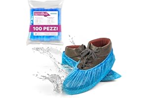 ARNOMED Copriscarpe monouso in CPE, 100x copriscarpe impermeabili blu, copri scarpe per pioggia, calzari monouso usa e getta, sovrascarpe monouso senza lattice, copri scarpe da casa o cantiere