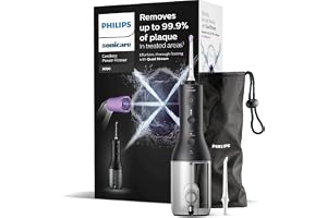 Sonicare trådlös Power Flosser 3000 mundusch, vattenflops för tänder, tandkött och tandvård, i svart (modell HX3826/33)