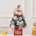 PartySanta Artificial Christmas Tree with Ornaments| 45cm| Table Top DIY Christmas Tree Home Office Shop Decoration, Merry Christmas. (Baby Pink)