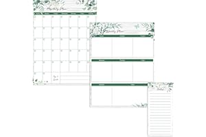 VANTASII Magnetyczny kalendarz suchościeralny, planer miesięczny i tygodniowy, notatki, cele i lista rzeczy do zrobienia, planer do rodzinnej kuchni, lodówki, biura, klasy