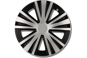 ‎KUGLO Radkappen Silber/schwarz 16 Zoll Radzierblenden 4er Set von 13-16 Zoll - G-Night Radblenden für die meisten Automarken und Stahlfelgen - Zierkappen