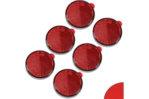‎AOHEWEI AOHEWEI 6 * Rückstrahler Selbstklebende Katzenaugen Reflektoren Rot Aufkleben Seitenstrahler Runde Kreisförmige Reflektor Anhänger Sicherheit Reflex für Zaunpfosten Wohnwagen ECE-zulassung