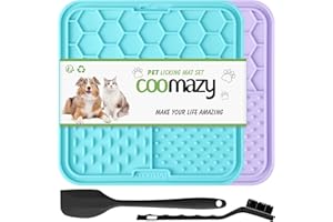 Coomazy Licky Mats for Dogs Dog Slow Feeding Lick Mats with Suction Cup Boredom and Anxiety Reducer Lick Mats for Small Dogs and Puppy(Blue+Pueple)