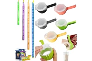 CWENDANER 9 Stück Verschlussclips mit Ausschütter, Kunststoff Tütenclips, Snackspender, Dauerhaft Bag Sealer Sticks, Wiederverwendbar, für Verpackung zum Verschließen von Snacks Nüsse