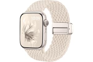 Easuny Geflochtene Band Kompatibel mit Apple Watch Armband 42mm 38mm 40mm 41mm Damen Herren - Magnetisch Elastisches Nylon Band für iWatch Armband Series 11 10 9 SE 8 7 6 5 4 3 2 1 - Polarstern