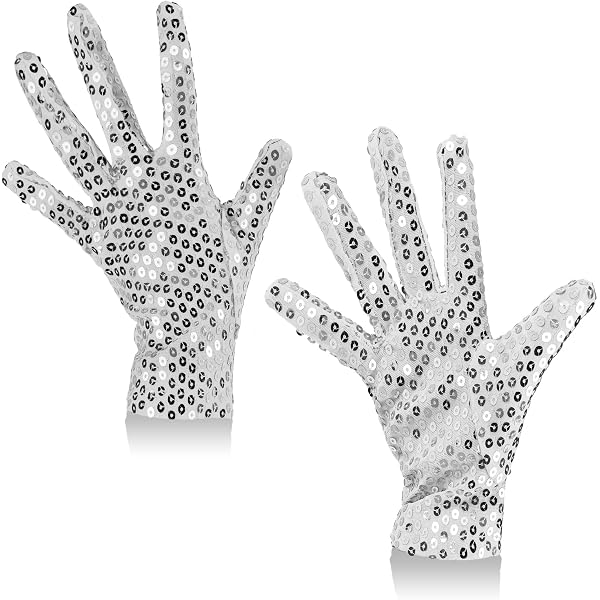 GOODS+GADGETS® Michael Jackson Handschuhe Pailletten Glitzer-Handschuh silber Spielzeug