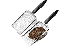 KOROI Soil Sieve Set of 2,Garden Sieve for Soil and Stones Garden Riddle Dirt Sieves for Gardening Compost Sand,Soil Sifter with Handle – Gardening Sieves Shovel