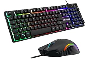 THE G-LAB Combo KRYPTON Pacchetto Tastiera e Mouse per Gamer Retroilluminazione RGB - Tastiera ITALIANA USB Anti-Ghosting + Mouse a 6 Pulsanti 3200 DPI - Pacchetto di Gioco PC PS4 PS5 Xbox One S/X