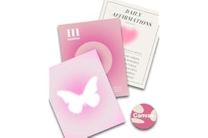 HESENDOT Retro Gradient Wall Art Decor Set of 3,Pink Aura Poster,Affirmation Poster,30x40cm Truly Quality Canvas Wall Art,Unframed Fabric wall art,Art poster decoration for Bathroom,Living Room,Bedroom