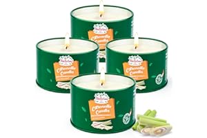 TENUISKFT Citronella świeca outdoorowa, duża, 4 sztuki, cytronella, do ogrodu, na kemping, do wnętrz, na taras, piknik, na lato, na zewnątrz, z olejkiem cytronelli, 4 sztuki