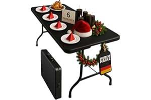 ‎FLOORDIREKT Floordirekt- Gartentisch Klappbar Kunststoff 180 x 73 cm - Buffettisch mit Tragegriff - Klapptisch für Garten Terrasse und Balkon - Campingtisch 6 Personen (Kyoto)