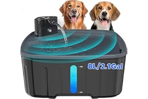 Kittyspout Fontanella per Cani Senza Fili, 8L Fontanella per Gatti e Cane Grosso con Sensore di Movimento, Batteria Ricaricabile Integrata da 4000mAh, con Pompa Silenziosa e Filtro Carbonio Attivo