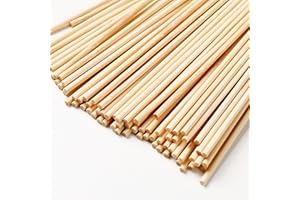 Elepl 100 Pièces Baguette Bois Ø 3 mm Longueur 30 cm Rond en Bois Lisse et Sans Bavure Baton Bois pour Arts Plastique Bricolage Décorations & Modèle Architectural