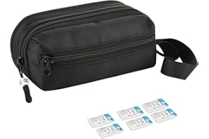 Beautyflier Disposable Daily Contact Lens Case Organizer, Travel Compact Multi-Pockets Storage Bag with Zipper Labeled R & L, Storage up to 60 Lenses