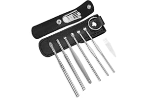 KORINTIN 12 Teiliges Ohrenschmalz Entferner, Ohrenreiniger, Premium Edelstahl Tragbar Ohr Reinigung Set, Ohrenreinigung von Erwachsene und Kinder, mit Aufbewahrungskiste und Reinigungsbürste