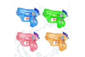 EWRGIJ Water Gun, Pool Inflatables, 4 Pcs 4.72 * 4.13INCH Water Pistol Set, Transparent Design Inflatable Pool Toys for Pool Parties and Outdoor Play, Summer Water Fighting Toys