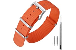 ANNEFIT Bracelet de Montre en Nylon avec Boucle en Acier Inoxydable, Sport Bande de Remplacement 16mm 18mm 20mm 22mm