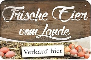 KDS Schild Frische Eier vom Lande Aluminium-Verbundmaterial 3mm stark 30 x 45 cm
