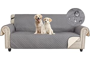 ‎YSTYLE Ystyle Sofa Überzug 3 Sitzer - wasserdichte Sofabezug Mit Armlehnen, Sofaschoner rutschfest, Sofaüberwurf, Couch Überzug, Sofaschutz, Sofa Cover Protector Für Haustier Katze Hunde, Hellgrau