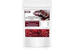 Rulop Freeze Dried Raspberry Pieces - 100g | Irresistibly Crispy Topping with Intense Natural Flavor | Nutritious Snack and Perfect Dessert Enhancer