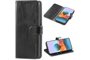 Mulbess Funda para Xiaomi Redmi Note 10 Pro, Funda Libretto, Concha Interna de TPU, Ranura para Tarjeta, Cierre Magnético, Vintage Negro