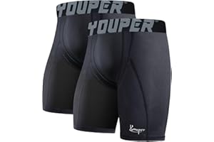 Youper 2er-Pack Kompressionsshorts für Erwachsene mit Körbchentasche, athletische Unterstützung für Baseball und Fußball