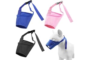 DAZZLUXE Bozales de perro de 3 piezas, bozales ajustables, accesorios para mascotas, bozales para perros pequeños, bozales de entrenamiento para perros para evitar ladridos, mordeduras y masticar (negro, rosa,