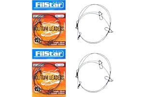 ‎PRO FILSTAR PRO FILSTAR Wolfram Vorfach Hecht Set 2 x 2 Stück - Angeln Vorfächer mit Wirbel - Spinnfischen - Fishing Leaders Sport Set - Angelset - Angelzubehör – Spinnangeln