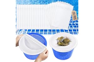 Axinyijia 30 Pièces Chaussette Skimmer Piscine, Réutilisable Chaussettes Filtre Piscine, Pool Skimmer Socks, Accessoires de Piscine pour Écumoire