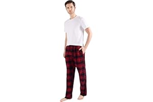 JTPW Men's 100% Cotton Flannel Comfortable Pajama/Lounge Bottoms with Pockets