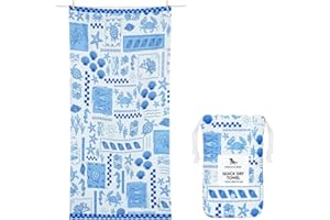 Dock & Bay Beach Towel - Quick Dry, Sand Free - Compact, Lightweight - 100% Recycled - Includes Bag - Grecian Shores, Extra Large (200x90cm, 78x35)