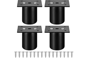 Zhujiehigh 4 szt. Nogi meblowe, regulowane nogi szafek, 5 cm nóżki meblowe do mebli, okrągłe metalowe nogi stołowe, nóżki na krzesło, biurko, łóżko, sofę, nogi do szafki kuchennej, czarne, 50 mm