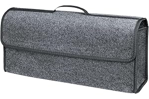 VBGURR 1 organiseur de coffre de voiture pliable avec couvercle pour le rangement d'outils et désencombrement intérieur – Convient à tous les véhicules (gris)