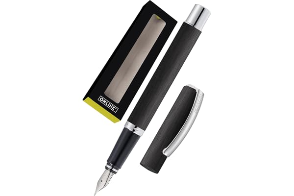 Online Stylo plume Vision Noir, stylo en aluminium, plume en iridium medium, convient aux cartouches d'encre standard et aux convertisseurs, rechargeable, en boîte cadeau