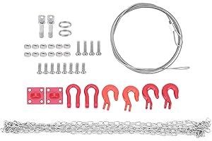 POENVFPO Odorkle Tow Hook Trailer Chain, RC Tow Hook with Steel RC Tow Rope Wire for RC Model Car Accessories