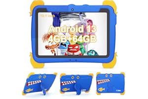 C idea 10,1-calowy tablet dla dzieci, Android 13 Tablet dla dzieci,4GB RAM 64GB ROM (1TB TF),1280 * 800 FHD Duży ekran Tablet dla dzieci,6000mAh,IWAWA,5G WiFi,Świetny prezent dla malucha (Niebieski)