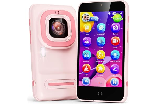 Ashfly Telephone Enfant Portable Intelligent- 3,97 Pouces Téléphone avec Double Caméra, Téléphone Portable 8 Go avec Plus de 200 STEM Jeux éducatifs pour Enfants de 4 5 6 7 8 et 9 Ans et Plus