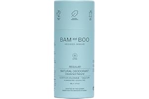 THE BAM&BOO TOOTHBRUSH Desodorante Natural Sin Quimicos 24h Proteccion Testada 2 Meses de Duración - Desodorante Sin Aluminio Ni Parabenos - Desodorante Hombre y Desodorante Mujer Eficaz y Responsable Flor Algodon Talco
