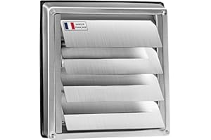 AIROPE Grille d'Aération en Acier Inoxydable 150 mm -Résistante aux Intempéries avec Volets de Fermeture Automatique Anti-Retour-Parfaite pour Sèche-linge,Hottes, Ventilations,Conduits d'Échappement